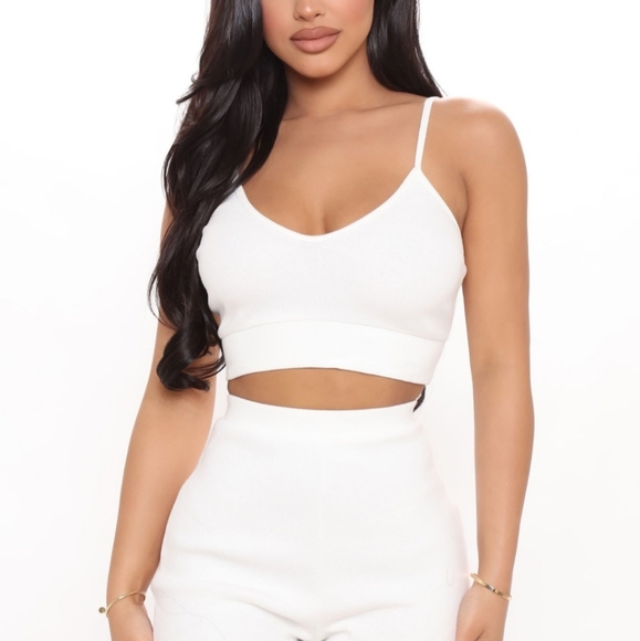 White Biker Short Set - Picture 3 of 3